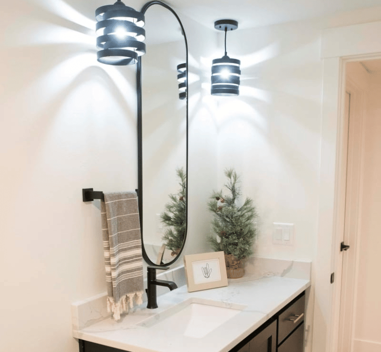 modern custom home design Idaho Falls TWebb Construction project bathroom
